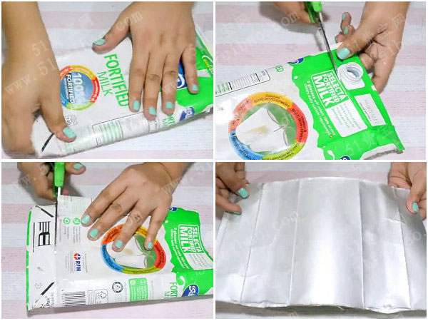 使用牛奶盒錫紙DIY獨角獸創意筆袋