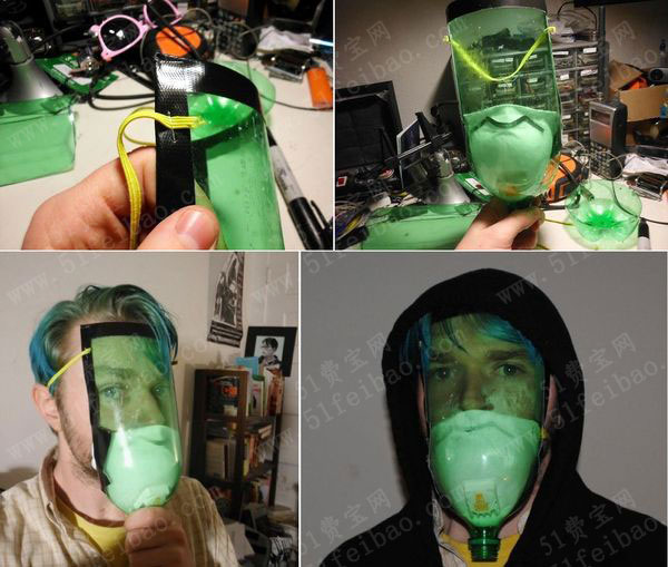 雪碧瓶可樂瓶自製應急氣體防毒面具做法