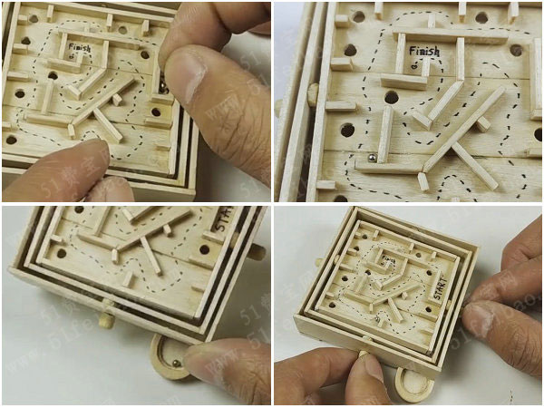 雪糕棒DIY制作小巧创意的翻板迷宫玩具