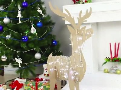 使用硬纸板DIY圣诞节驯鹿灯饰