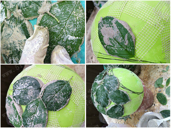 用水泥制造叶子球泡灯罐和花盆