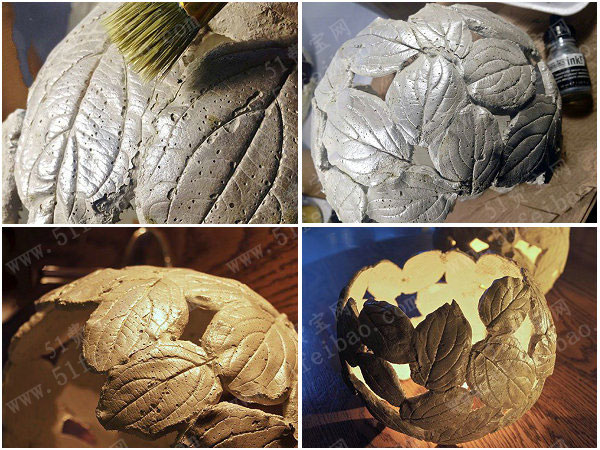 用水泥制造叶子球泡灯罐和花盆