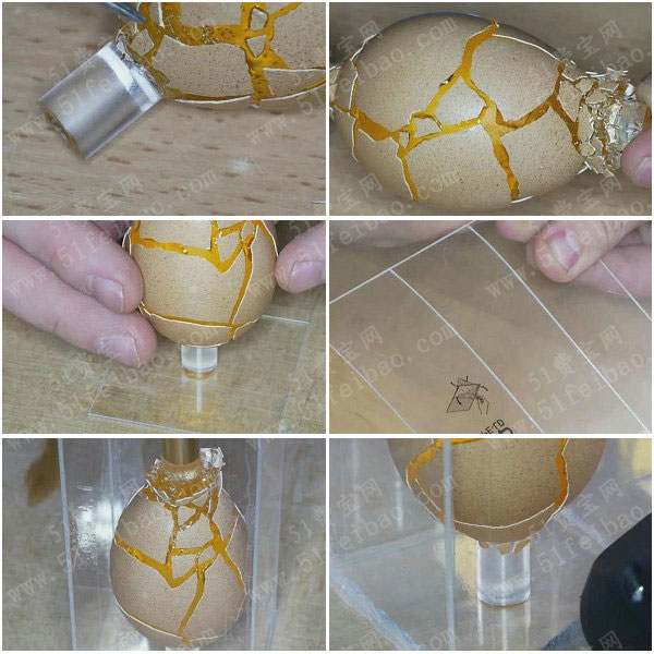 鸡蛋壳DIY，树脂子弹穿越鸡蛋工艺品
