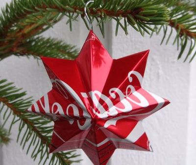 易拉罐自制单面八角星星圣诞树挂件教程