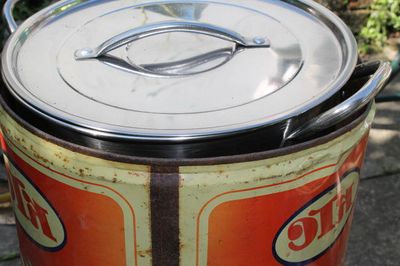 廢棄油漆罐再生利用diy自製柴火爐