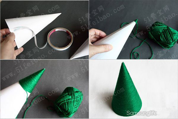韩版圆锥塔形圣诞节圣诞树摆设品制作过程