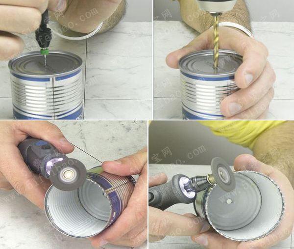 罐头盒改造做大口径开孔电钻头