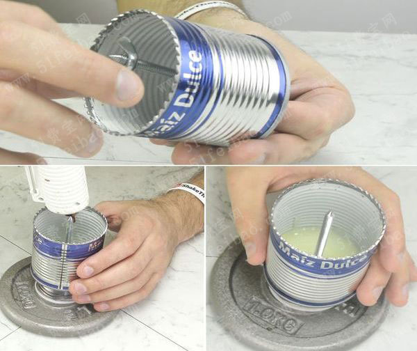 罐头盒改造做大口径开孔电钻头
