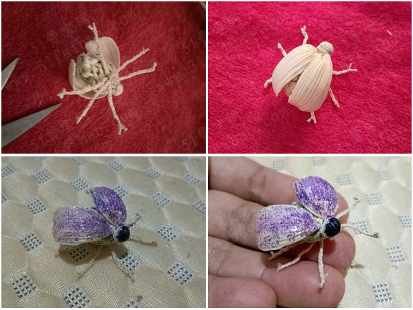 制作传统编织玩具，DIY玉米叶编织小甲虫教程