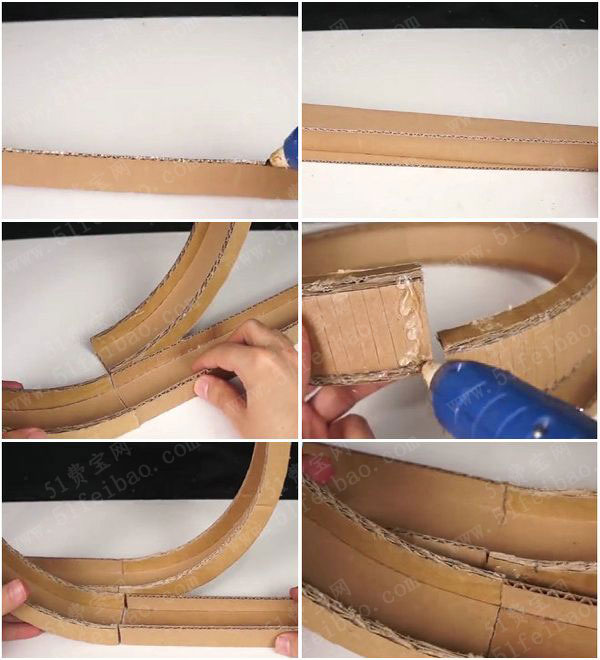 废纸板diy云霄飞车环形立体赛道