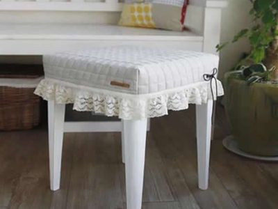 旧家具翻新DIY创意，自己改造超完美梳妆台椅凳