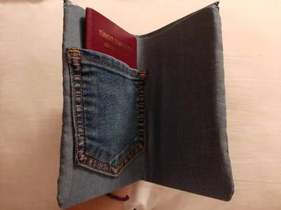 旧牛仔裤的改造利用，DIY简约护照钱夹钱包