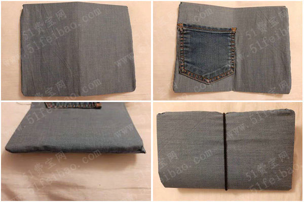 旧牛仔裤的改造利用，DIY简约护照钱夹钱包