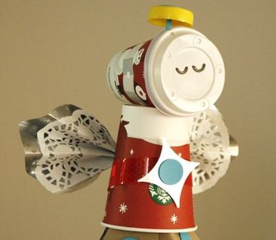 怎么利用一次性纸杯做小天使挂件