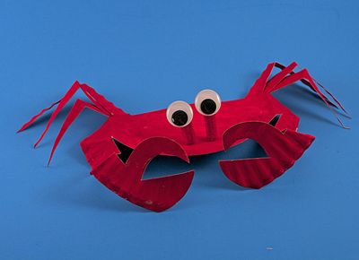 幼儿园手工作品纸餐盘大螃蟹