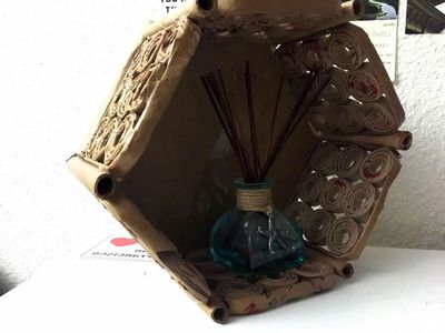 报废购物纸袋变废成宝DIY杂物篮