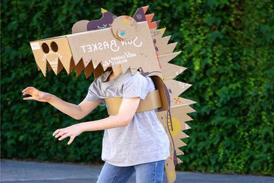 DIY美度扣恐龍玩具紙箱盔甲