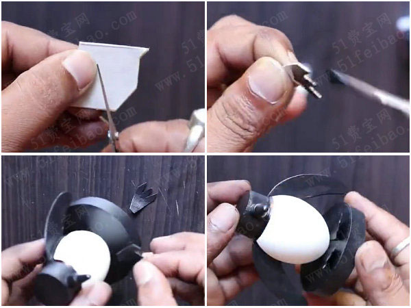 废鸡蛋壳制作有趣摆件，手工DIY萌萌哒小企鹅