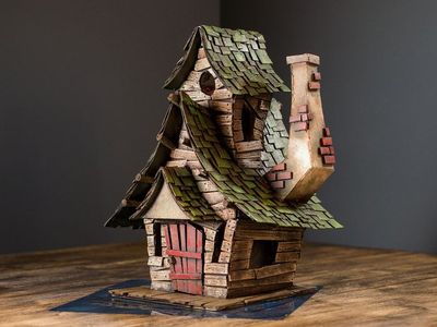 使用废旧纸箱DIY西式纸板屋别墅