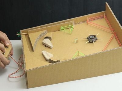 硬纸板DIY趣味电子打球游戏机