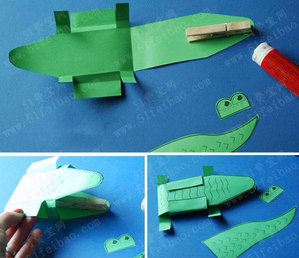 適合暑假親子DIY木夾小鱷魚玩具