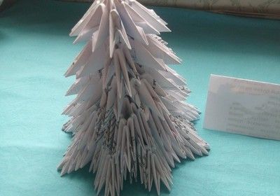 A4打印废纸制作三角插件圣诞树教程