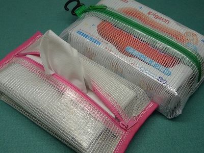创意手工 用塑料文件袋改制抽纸巾袋