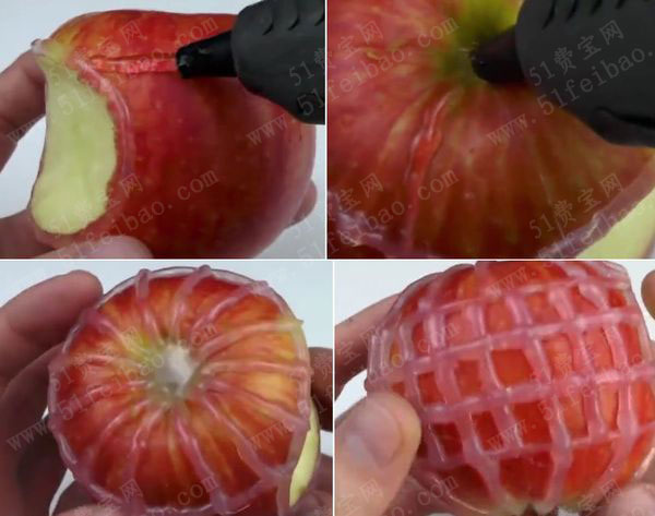 利用热熔胶diy缺口苹果小饰品