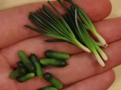 软陶微缩仿真蔬菜,DIY葱与黄瓜手办