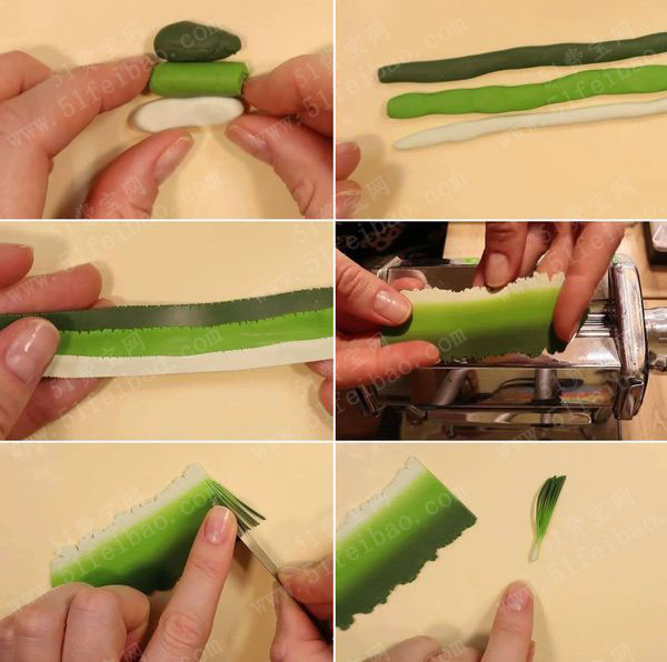 软陶微缩仿真蔬菜,diy葱与黄瓜手办教程 手工小制作 51费宝网