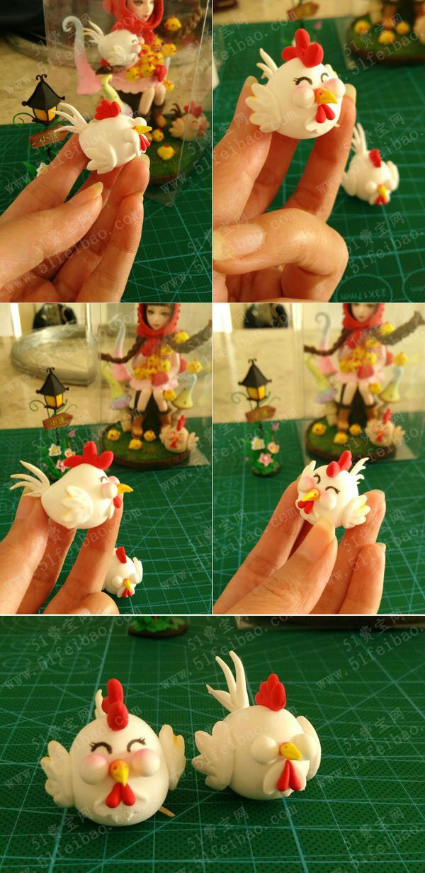 diy粘土公鸡作品大全