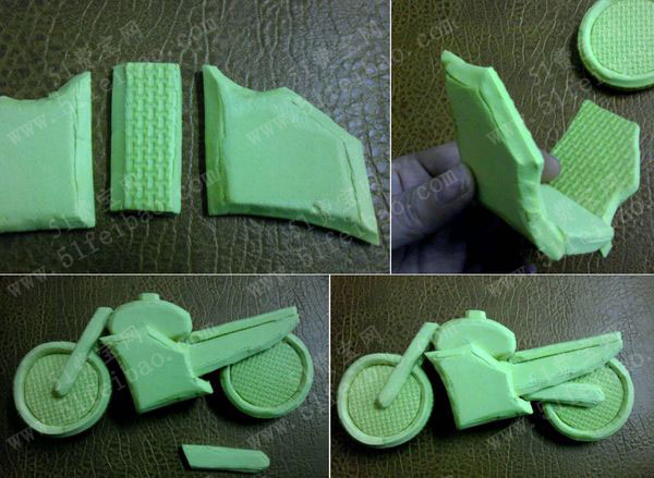 泡沫地垫diy摩托车模型制作教程