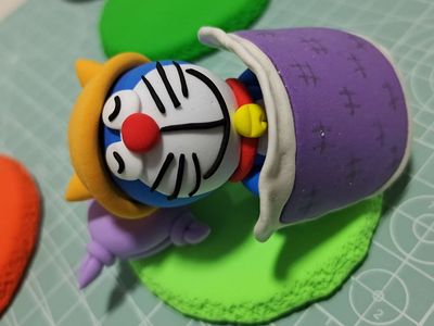 粘土手工大全,制作哆啦a梦机器猫图解