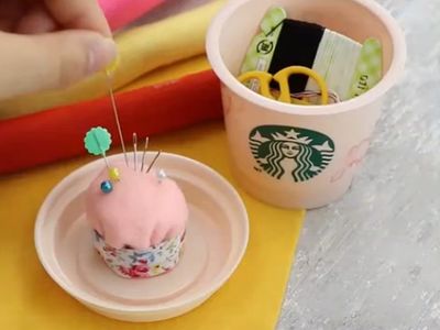 星巴克咖啡杯子DIY针线收纳箱