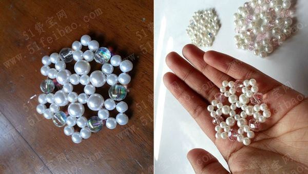 流光溢彩的diy冰花串珠小冰晶教程