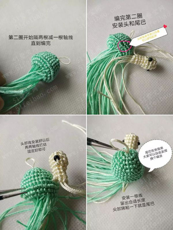 diy手工编绳编织可爱的小乌龟编法教程