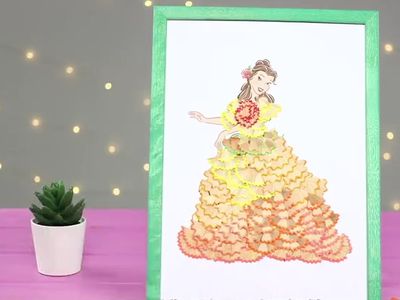 儿童手作:DIY铅笔屑公主装饰画