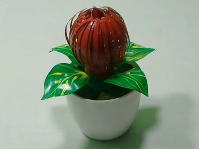 塑料汽水瓶DIY绽放胶花盆栽