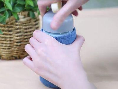 利用废牛仔裤DIY水壶套水杯套