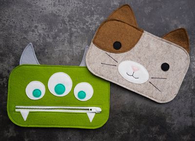 不织布卡哇伊猫咪太子笔袋的做法