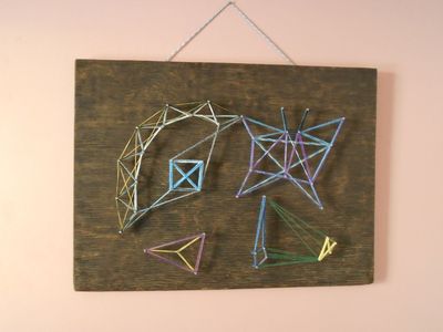 DIY抽象装饰画，怎么做铁钉绕线壁的