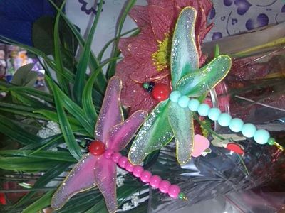 DIY串珠丝网花蜻蜓做法图解教学