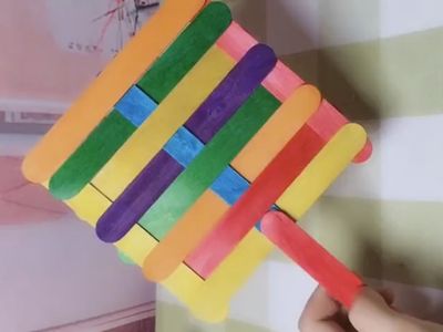 把棒冰棍子变身成diy扇子