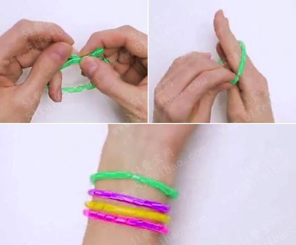 废吸管小制作用品:diy彩色塑料手链