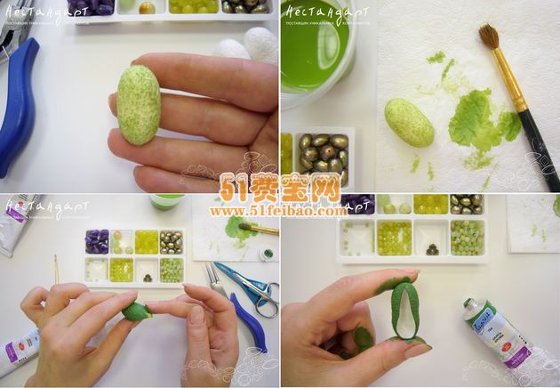蚕茧制作小手工|蚕茧做手工艺品豌豆耳环