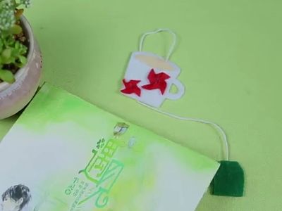 不织布碎布头DIY袋泡茶连体书签