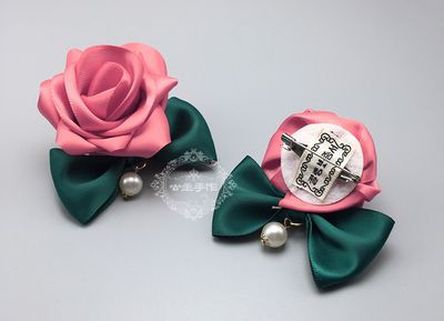 DIY美美哒宫粉玫瑰花胸针图解