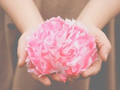 DIY带花边的纸巾康乃馨花