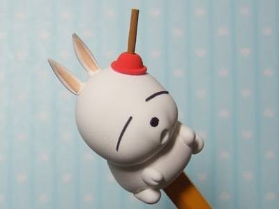 DIY卡哇伊玩偶，粘土马桶兔的做法步骤图