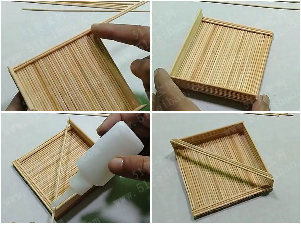 用竹签制作壁挂花架教学